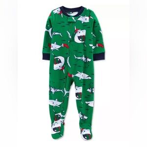 NWT Carters boys 4T shark footie pajamas